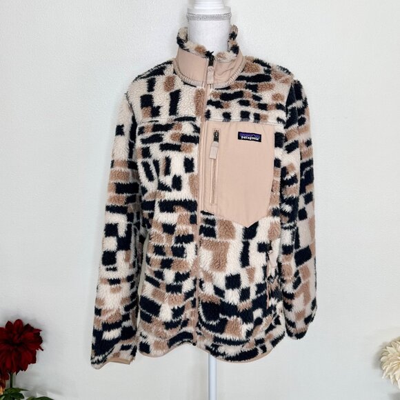 Patagonia Classic Retro X Deep Pile Fleece Jacket Full Zip Sz Large Gorp Core - Picture 1 of 5